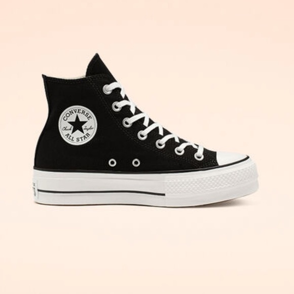 Converse Shoes - High top black platform converse
